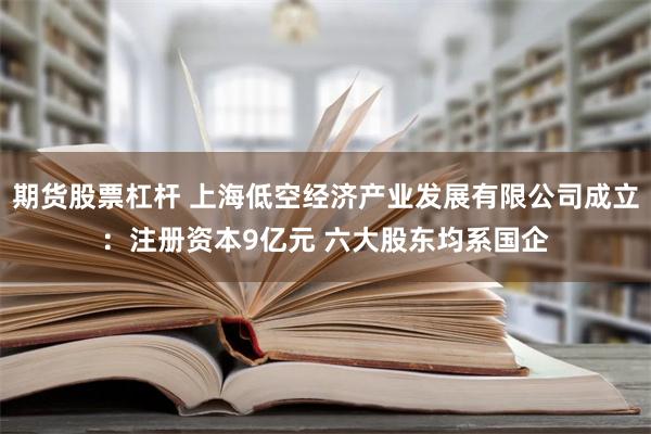 期货股票杠杆 上海低空经济产业发展有限公司成立：注册资本9亿元 六大股东均系国企